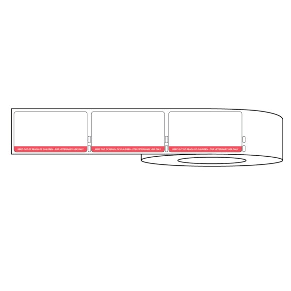 Dymo Label w/Warning Message 3-1/2" x 1-15/16" White w/Red Reverse